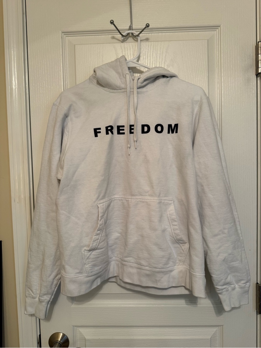 White "FREEDOM" Graphic Hoodie